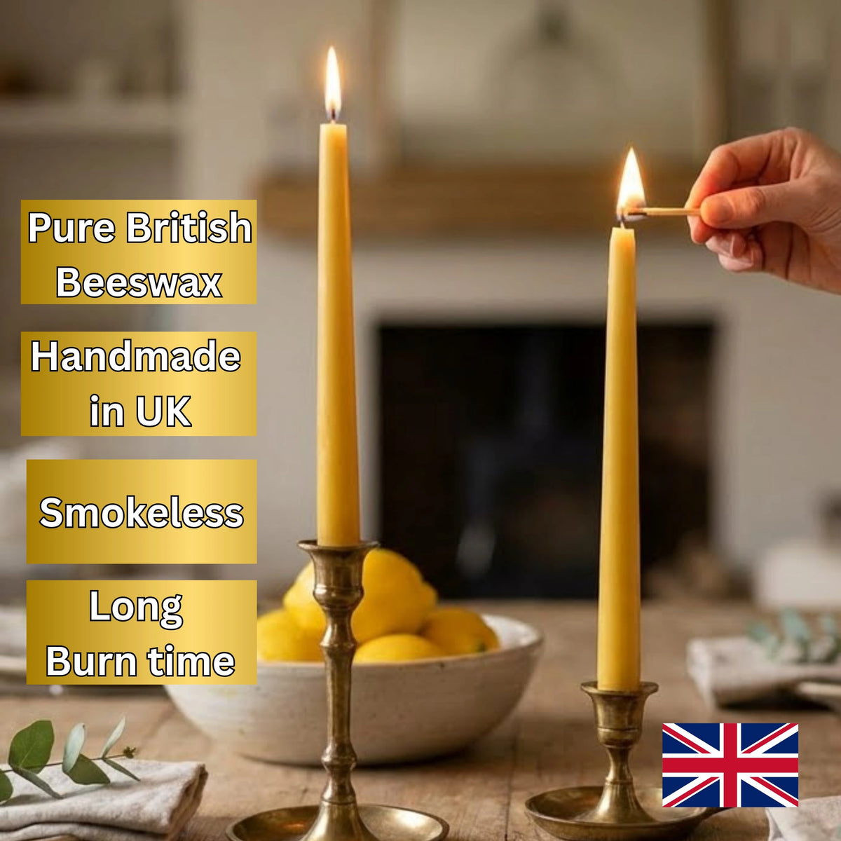 Wholesale  Pure Beeswax Taper Candles (set of 2) | 5 Colours