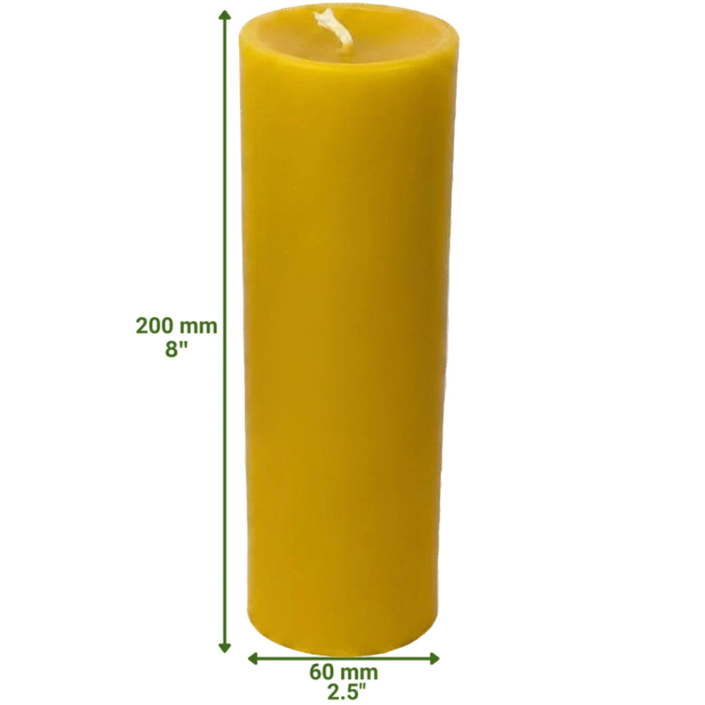 Hand-poured solid beeswax pillar candles manufactured in our Leicester workshop for UK wholesale.