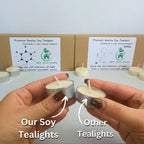 Boutique-ready pack of 15 soy wax tealights in recyclable metal cups available for bulk order.

Refills & Zero-Waste