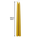 Hand-poured 12.6 inch pure beeswax tall dining candles manufactured in the UK for boutique hospitality venues.