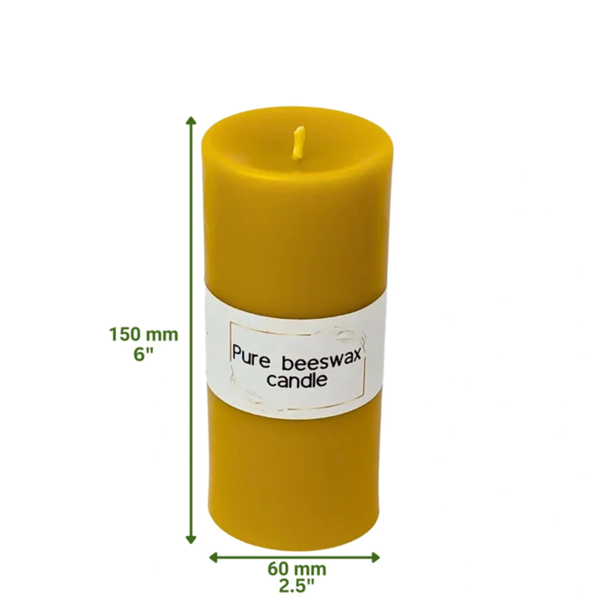 Plastic-free unbranded beeswax pillar candles ready for custom branding or zero-waste shop displays.