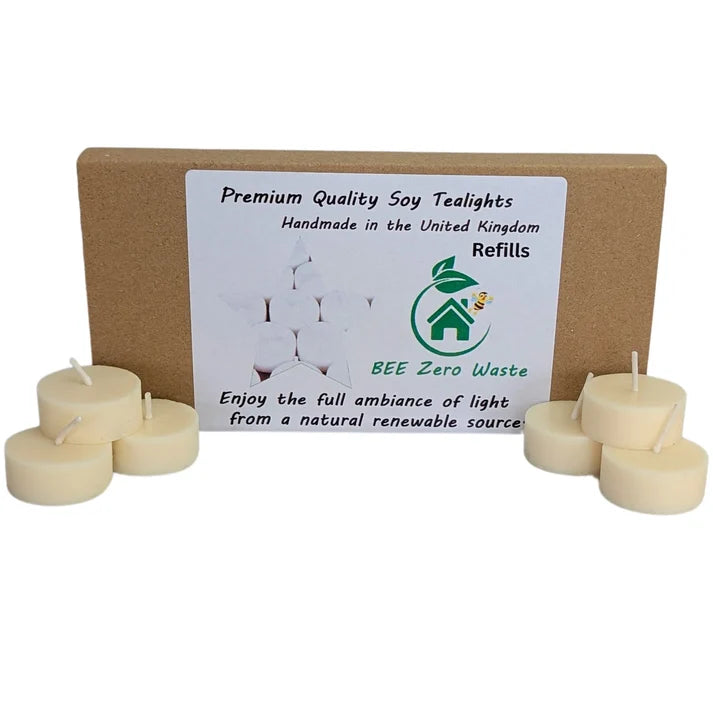 Bulk trade supply of plant-based soy tealights for independent eco-boutiques and vegan shops.